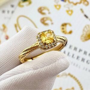Yellow Gemstone 18k Plated Ring